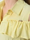Блуза однотонна лимонного кольору | 6687875 | фото 4