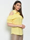 Блуза однотонна жовтого кольору | 6687876 | фото 2