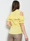 Блуза однотонна жовтого кольору | 6687876 | фото 3