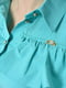 Блуза однотонная бирюзового цвета | 6687877 | фото 4