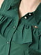 Блуза однотонна темно-зеленого кольору | 6687878 | фото 4