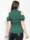 Блуза однотонна темно-зеленого кольору | 6687878 | фото 3