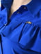 Блуза однотонная синего цвета | 6687879 | фото 4