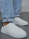 Кросівки білого кольору на шнурівці | 6688030