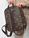 Рюкзак коричневого кольору з геометричним принтом | 6688493 | фото 3