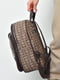 Рюкзак коричневого цвета с принтом | 6688496 | фото 2