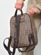 Рюкзак коричневого цвета с принтом | 6688496 | фото 3