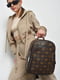 Рюкзак коричневого цвета с принтом | 6688497