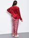 Велюрова піжама бордового кольору | 6688625 | фото 3
