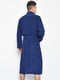Махровий темно-синій халат з поясом | 6688640 | фото 3