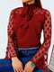 Блуза бордового кольору в горох | 6694363 | фото 2