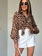 Блуза с леопардовым принтом цвета мокко | 6694379 | фото 2
