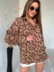 Блуза с леопардовым принтом цвета мокко | 6694379 | фото 3