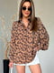 Блуза с леопардовым принтом цвета мокко | 6694379 | фото 4