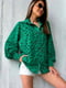 Блуза з леопардовим принтом зеленого кольору | 6694381 | фото 3