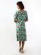 Сукня А-силуету бірюзового кольору в принт | 6695612 | фото 5