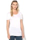 Біла футболка приталеного силуету з круглим вирізом (уцінка) | 6697151