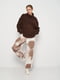 Удлиненный оверсайз свитер коричневого цвета | 6697217 | фото 2