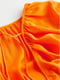 Длинное атласное платье оверсайз оранжевого цвета | 6697344 | фото 2