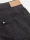 Шорты джинсовые из плотного денима и необработанным краем темно-серого цвета | 6697427 | фото 2