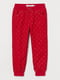 Червоні бавовняні штани з принтом | 6697632
