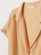 Блуза горчичного цвета в полоску с завязками по низу | 6697703 | фото 2