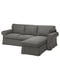 Чохол на 3-місний диван з шезлонгом Хакебо темно-сірий | 6689588 | фото 3