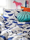 Підковдра і наволочка візерунок синій/білий кит 150х200/50х60см | 6689888 | фото 5