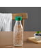 Пляшка для води, прозоре скло/зелена, 0,5 л  | 6691430 | фото 3