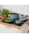 Набір столового посуду 4 предмети сірий/синій | 6692653 | фото 2