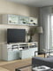 Комбінація для зберігання телевізора/скляні дверцята білі Glassvik/Selsviken світло-сірий синій, 180х42х192 см  | 6692786 | фото 2