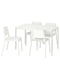 / TEODORES Стіл та 4 стільці білого кольору, 125 см  | 6693064