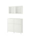 Комбінація стелажів з дверцятами та шухлядами, біле прозоре скло Smeviken/Ostvik/Kabbarp біле, 120х42х213 см  | 6693100