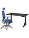 Ігровий стіл і стілець чорно-синій/світло-сірий 140х80 см | 6693171