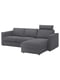 Чохол на 3-місний диван з шезлонгом з узголів'ям/Gunnared середньо-сірий | 6693281 | фото 2