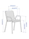 Стіл+4 крісла відкритий білий/світло-сіро-блакитний 130 см | 6693461 | фото 5