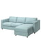 Чохол на 3-місний диван з кушеткою Saxemara світло-блакитний | 6693690 | фото 2