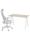Письмовий стіл і стілець бежевий/білий світло-сірий | 6693803