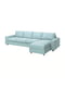 Чохол на 4-місний диван з довгими підлокітниками шезлонга/Saxemara світло-блакитний | 6693898 | фото 2