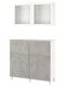 Комбінація для зберігання з дверцятами/шухлядами білий Kallviken/Stubbarp/світло-сірий ефект бетону 120х42х213 см | 6693914