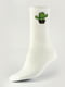 Ароматизовані шкарпетки білого кольору з принтом "Кактус" Premium | 6697756
