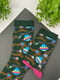 Шкарпетки камуфляжного кольору з принтом "Космос тарілки" | 6697892 | фото 2