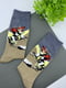 Оригінальні шкарпетки бежево-синього кольору із принтом Маяк | 6697920
