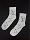 Шкарпетки сірі з принтом "Кіт драпінка" | 6697955 | фото 2