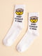 Шкарпетки білі з принтом "Світ збожеволів" | 6697967