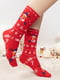 Носки новогодние красного цвета с оригинальным принтом "Олень” Deer" | 6698030