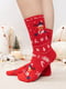 Носки новогодние красного цвета с оригинальным принтом "Олень” Deer" | 6698030 | фото 2