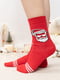 Носки новогодние красного цвета  с оригинальным принтом "Santa" | 6698032 | фото 2