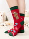 Носки новогодние из хлопка с оригинальным принтом "Печеньки" красные | 6698033 | фото 2