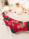 Шкарпетки новорічні з бавовни з оригінальним принтом "Печеньки" червоні | 6698033 | фото 3